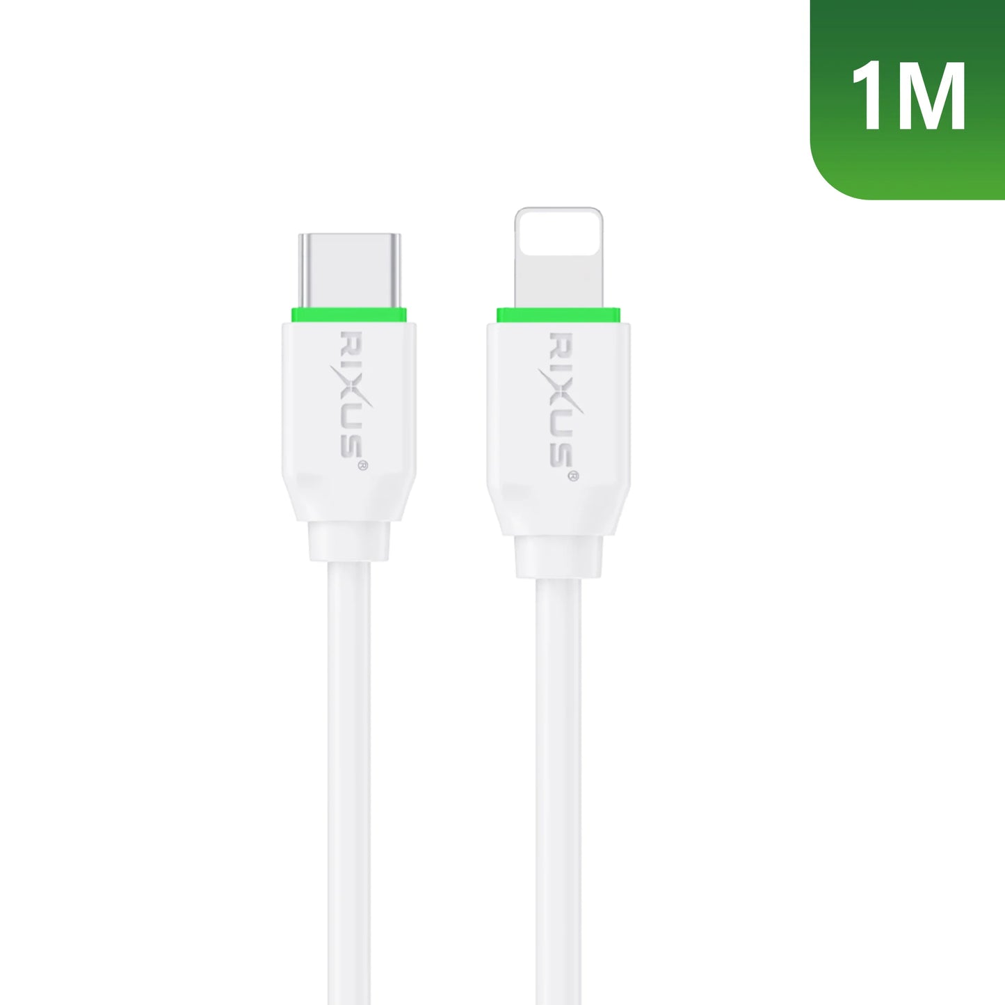 Rixus USB-C auf Lightning Ladekabel 1m, weiß Ladekabel / Datenkabel