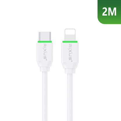 Rixus USB-C auf Lightning Ladekabel 2m, weiß Ladekabel / Datenkabel