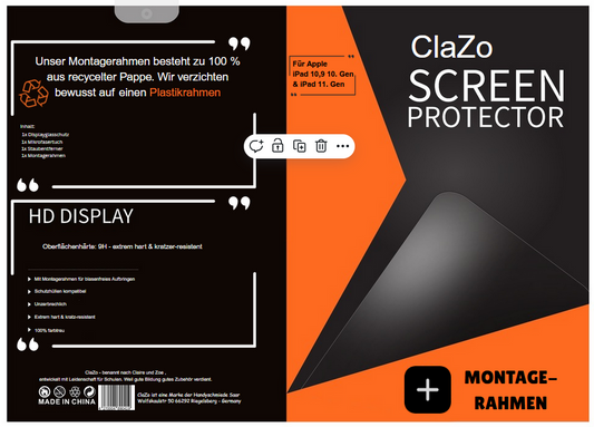 ClaZo Schutzglas für iPad 10 & 11 Gen